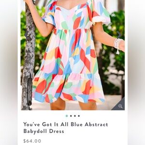 Multicolor Spring Puff-sleeve boutique mini dress size M